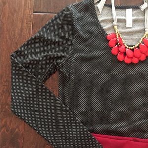 Lularoe XS Lynnae, Black with white microdots